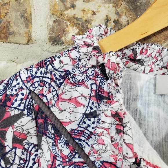 Sea 12 Kaleidescape Printed Quilted Embroidered Fish Dress - Picture 3 of 10